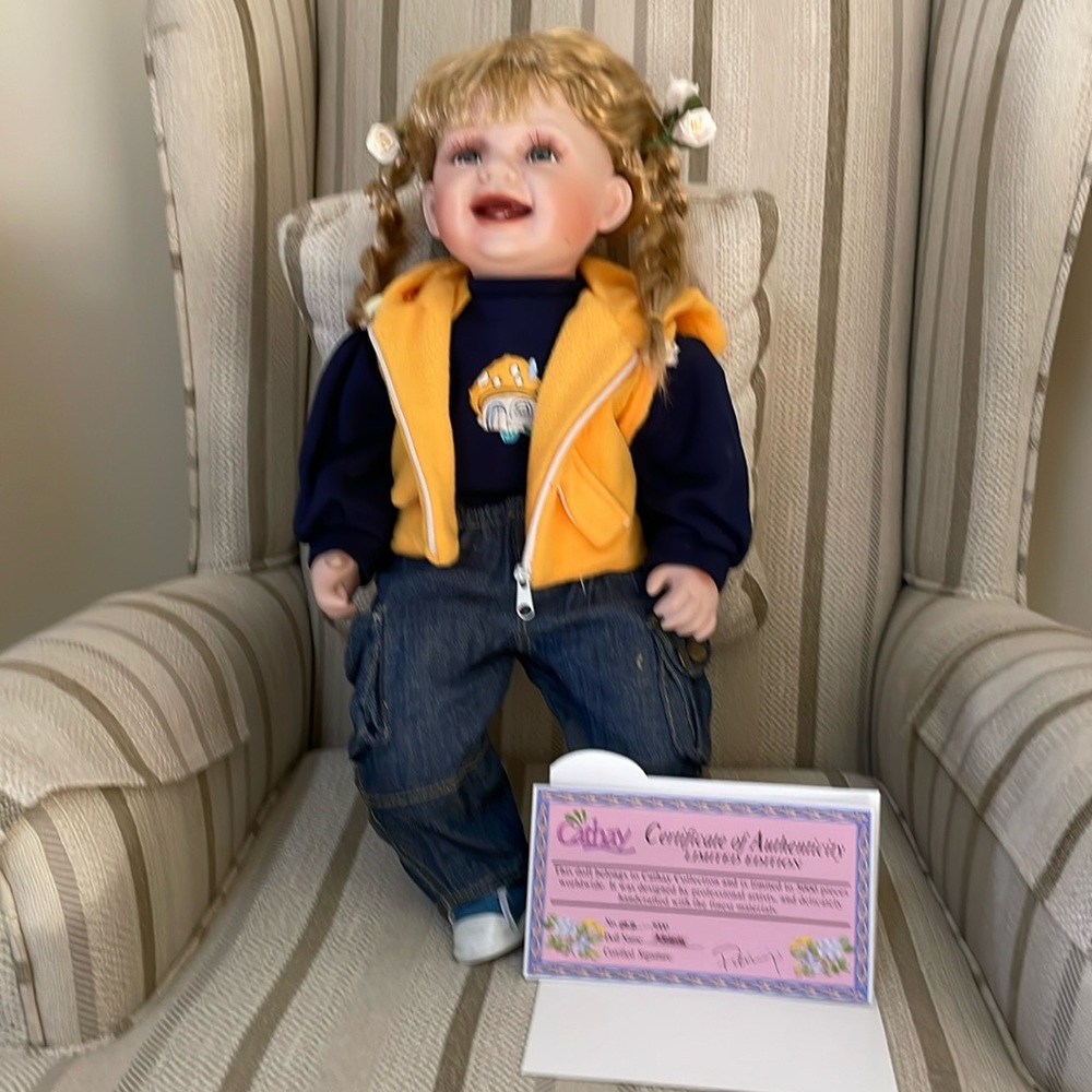 Adelaide - Porcelain doll. Cathay collection with certificate.